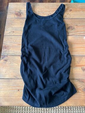 Classic Black Ribbed Maternity Tank Top